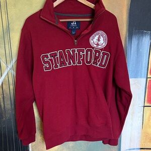 J. America Stanford Men’s Quarter-Zip Sweater in Cardinal Red